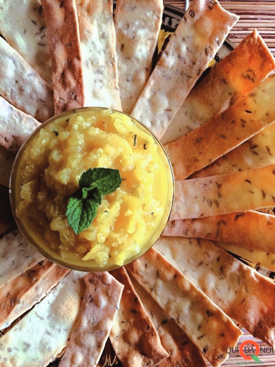Chutney di Ananas alla Menta e Cialdine al Cumino
