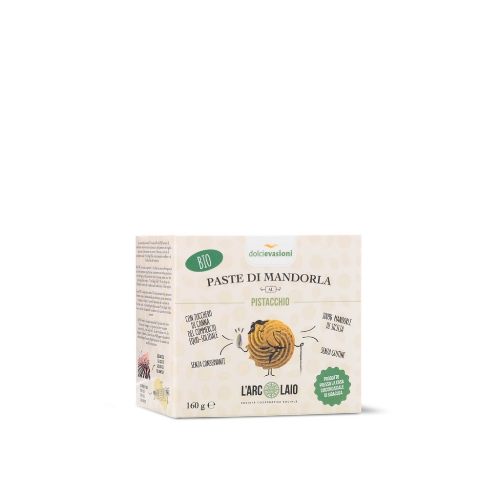 Immagine di Paste di Mandorla al Pistacchio di Sicilia Bio 160g