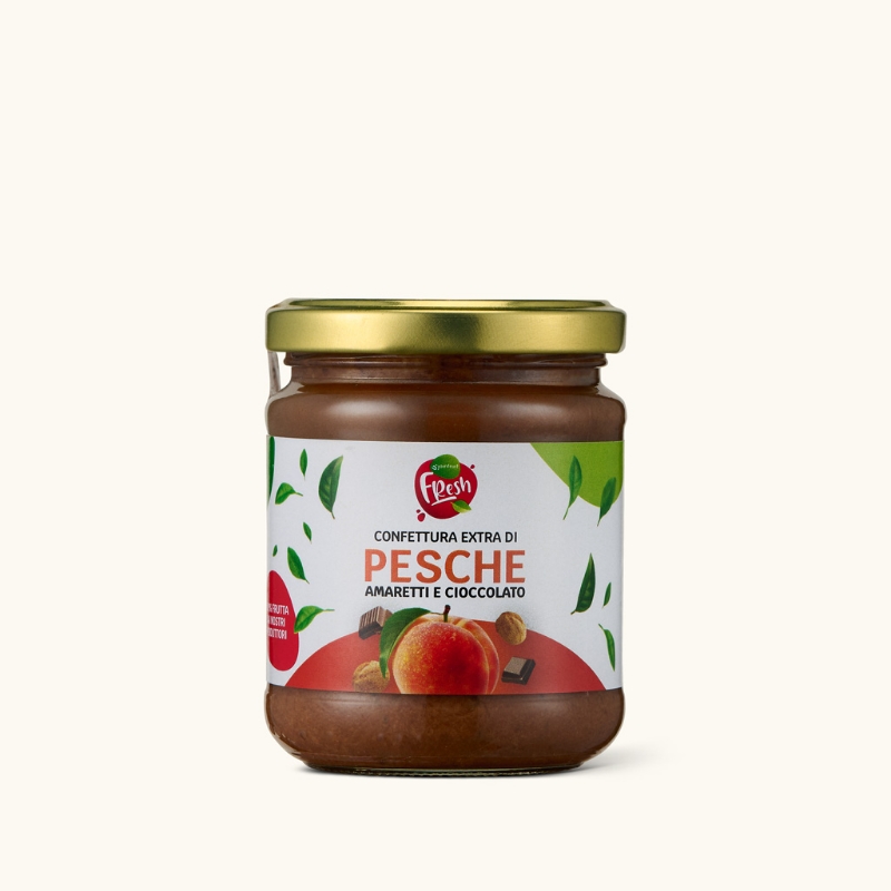 Immagine di Confettura Extra di Pesche, Amaretti e Cioccolato Dessert del Piemonte185g